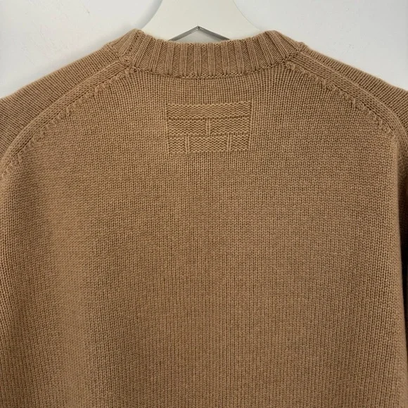 Frame XS Camel Tan Oversized Cashmere Crew Sweater